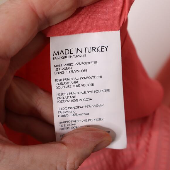 CLUB MONACO Seersucker Fit & Flare Dress Knee Length Tea Rose Pink Women's 2 - Picture 13 of 15